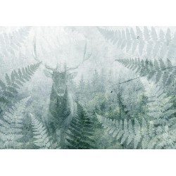 Fototapete - Deer in Ferns - Third Variant
