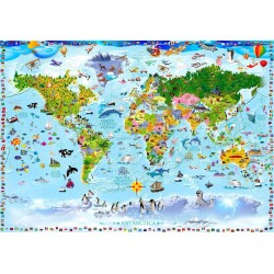 Fototapete - World Map for Kids