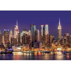 Fototapete - NYC: Night City