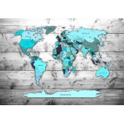 Fototapete - World Map: Blue Continents