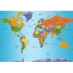 Fototapete - World Map: Colourful Geography