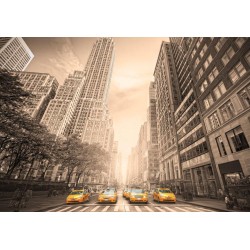 Fototapete - New York taxi - sepia