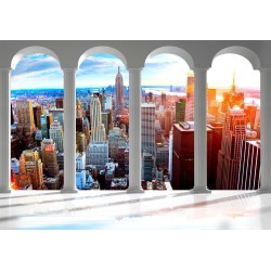 Fototapete - Pillars and New York