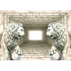Fototapete - Chamber of lions