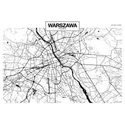 Fototapete - Warsaw Map
