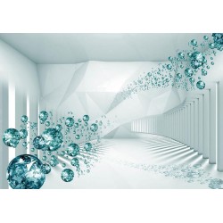 Fototapete - Diamond Corridor (Turquoise)