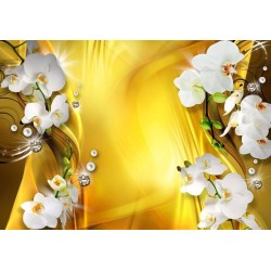 Fototapete - Orchid in Gold