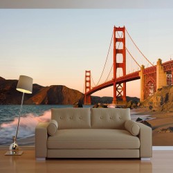 Fototapete - Golden Gate Bridge - sunset, San Francisco