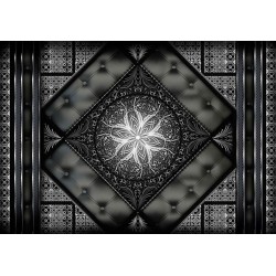 Fototapete - Symmetrical composition - black pattern in oriental pattern with quilting