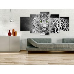 Leinwandbild - Leopard - black&white