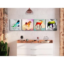 Leinwandbild - Colourful Animals (4 Parts)
