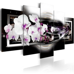 Leinwandbild - Orchids on a black background