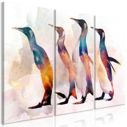 Leinwandbild - Penguin Wandering (3 Parts)