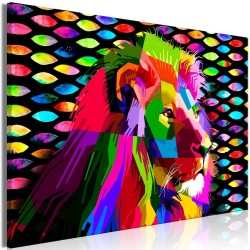 Leinwandbild - Rainbow Lion (1 Part) Wide