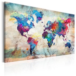 Leinwandbild - World Map: Colourful Madness