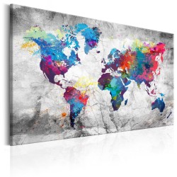 Leinwandbild - World Map: Grey Style