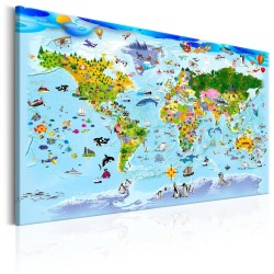 Leinwandbild - Childrens Map: Colourful Travels