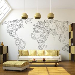 Fototapete - Map of the World - white solids
