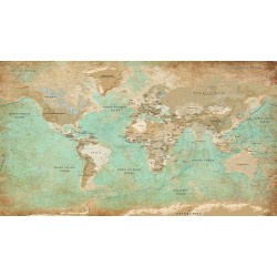 Fototapete - Turquoise World Map II