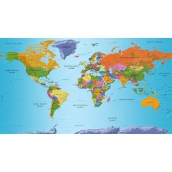 Fototapete - World Map: Colourful Geography II
