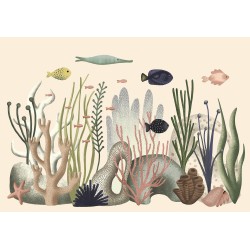 Fototapete - Underwater World - Fish and Corals in Pastel Colours