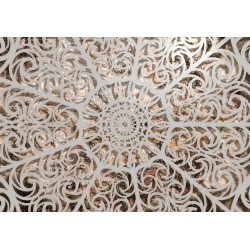 Fototapete - Orient - grey geometrical composition in the mandala type on a beige background