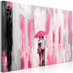 Leinwandbild - Umbrella in Love (1 Part) Wide Pink