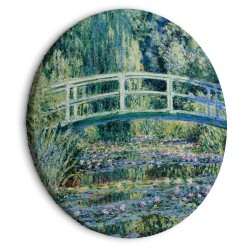 Rundes Bild - Bridge at Giverny Claude Monet - Spring Landscape of a Forest With a River