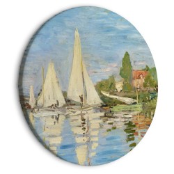 Rundes Bild - Regatta in Argenteuil, Claude Monet - The Landscape of Sailboats on the River