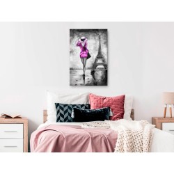 Leinwandbild - Parisian Woman (1 Part) Vertical Pink