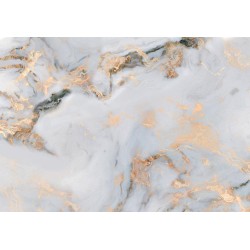 Fototapete - White Stone - Elegant Marble With Golden Highlights