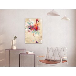 Leinwandbild - Watercolor Flamingo (1 Part) Vertical