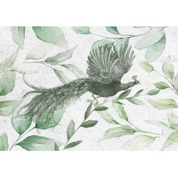 Fototapete - Flight of a Peacock - Third Variant