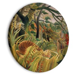 Rundes Bild - Tiger in a Tropical Storm (Henri Rousseau)