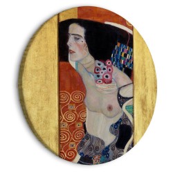 Rundes Bild - Judith II, Gustav Klimt - Abstract Portrait of a Half-Naked Woman