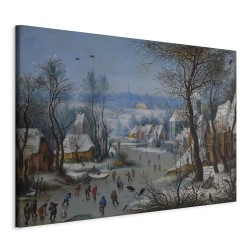 Leinwandbild - Winter Landscape with a Bird Trap