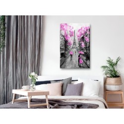 Leinwandbild - Paris Rendez-Vous (1 Part) Vertical Pink