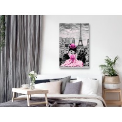 Leinwandbild - Paris Colour (1 Part) Vertical Pink