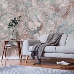 Fototapete - Marble Flowers - Natural Stone Structures in Pastel Colours
