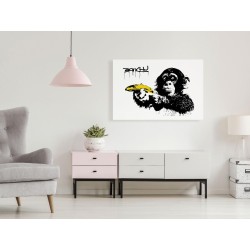 Leinwandbild - Banksy: Monkey with Banana (1 Part) Wide
