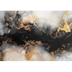Fototapete - Gold Explosions - an Abstract Pattern Inspired by Marble