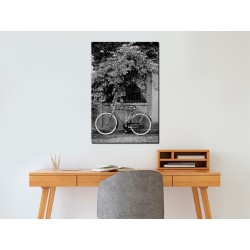 Leinwandbild - Bicycle and Flowers (1 Part) Vertical