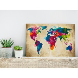 Malen nach Zahlen - World Map (Colourful)