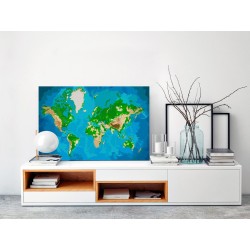 Malen nach Zahlen - World Map (Blue & Green)
