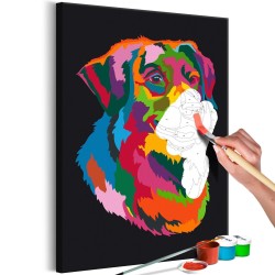 Malen nach Zahlen - Colourful Dog