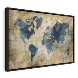 Leinwandbild - Retro Map (1 Part) Wide