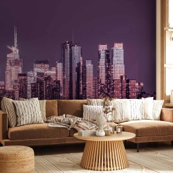 Fototapete - Purple night over Manhattan - cityscape of New York architecture