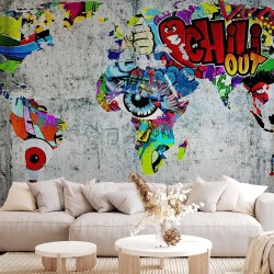 Fototapete - Map - Graffiti