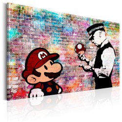 Leinwandbild - Banksy: Colourful Brick