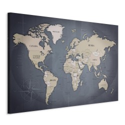 Leinwandbild - World Map: Shades of Grey